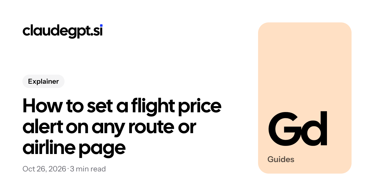How to set flight price alert notifications | ClaudeGPT Si