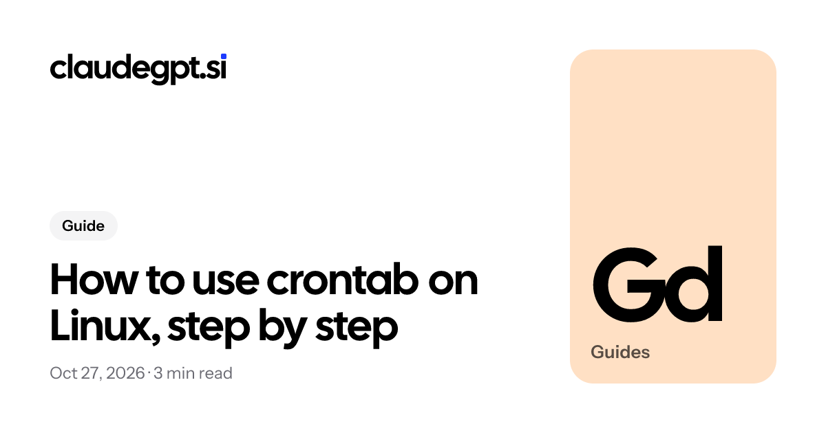 How to use crontab: schedule a job in four steps | ClaudeGPT Si