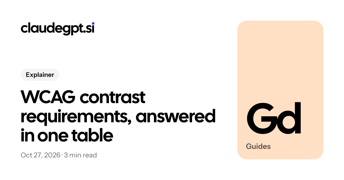 WCAG contrast requirements: AA and AAA ratios | ClaudeGPT Si
