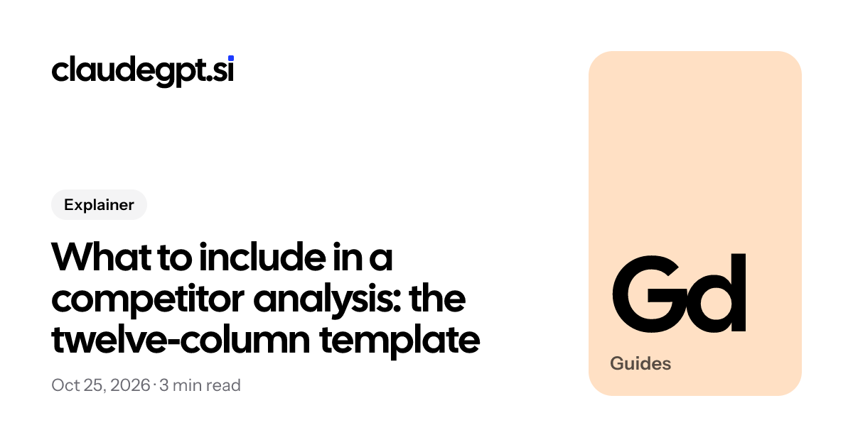 What to include in a competitor analysis template | ClaudeGPT Si
